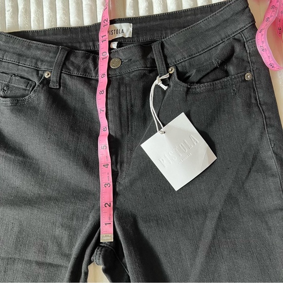 Pistola women Black distress skinny high rise jeans Frey hem Style Arielle Sz 31 - Picture 14 of 16